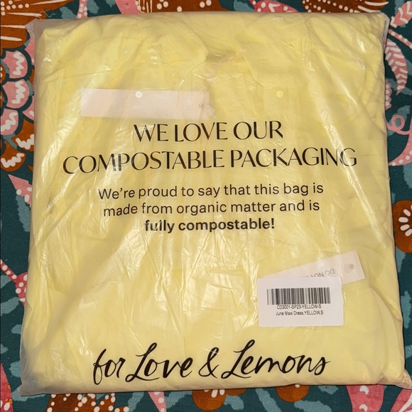 For Love & Lemon • June Maxi Dress (yellow) • MSRP $340 • small • NWT - Picture 9 of 9